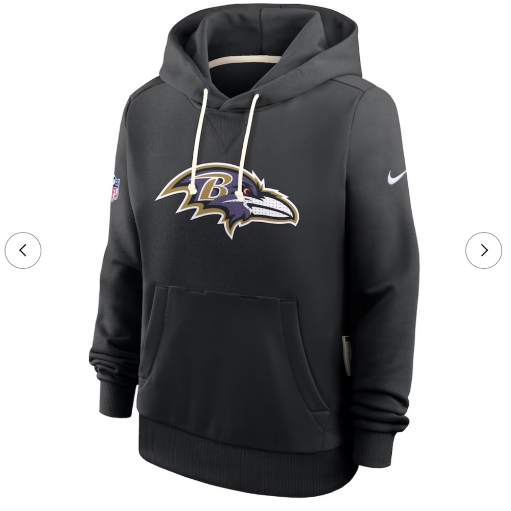 NWOT Baltimore Ravens Nike Black Sideline Hoodie (Size: Small) - Picture 2 of 13